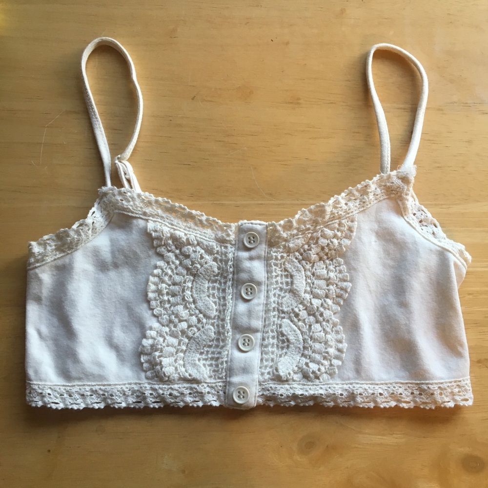 White Full Tilt Button Bralette!
